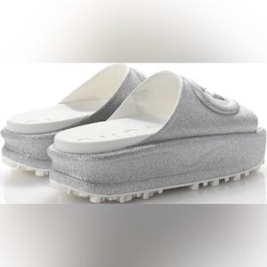 Gucci Interlocking G Silver Sandals